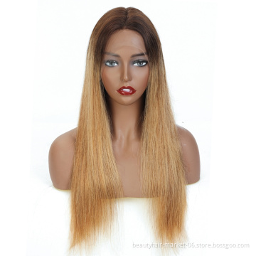 blonde colored ombre wigs hd lace frontal 100% brazilian human hair lace front wig for black woman